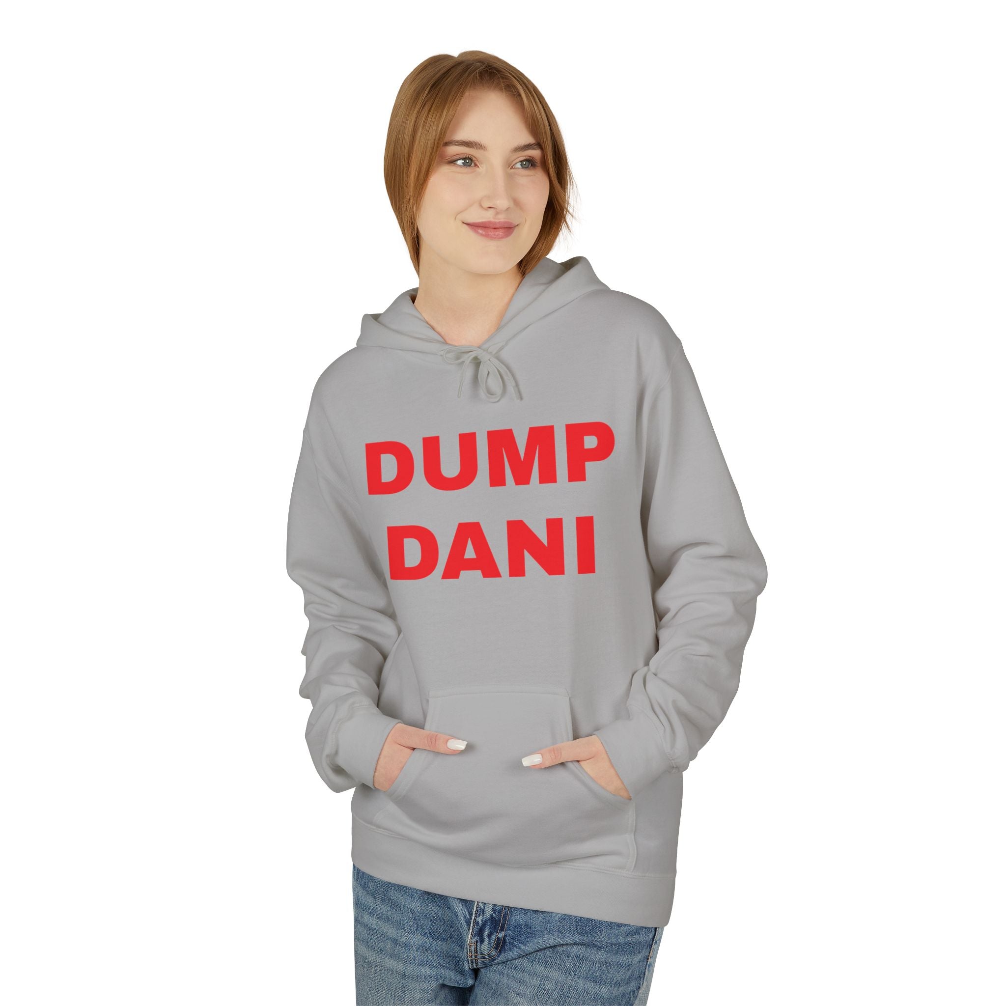 Hoodie - "DUMP DANI" Bold Red Graphic Protest Hoodie