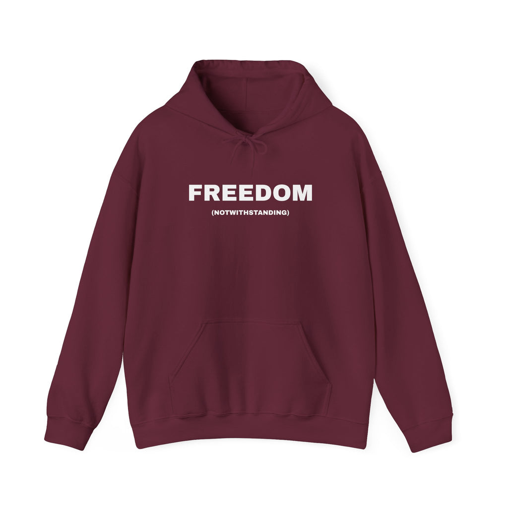 Freedom (Notwithstanding) Hoodie — Minimalist Protest Sweatshirt