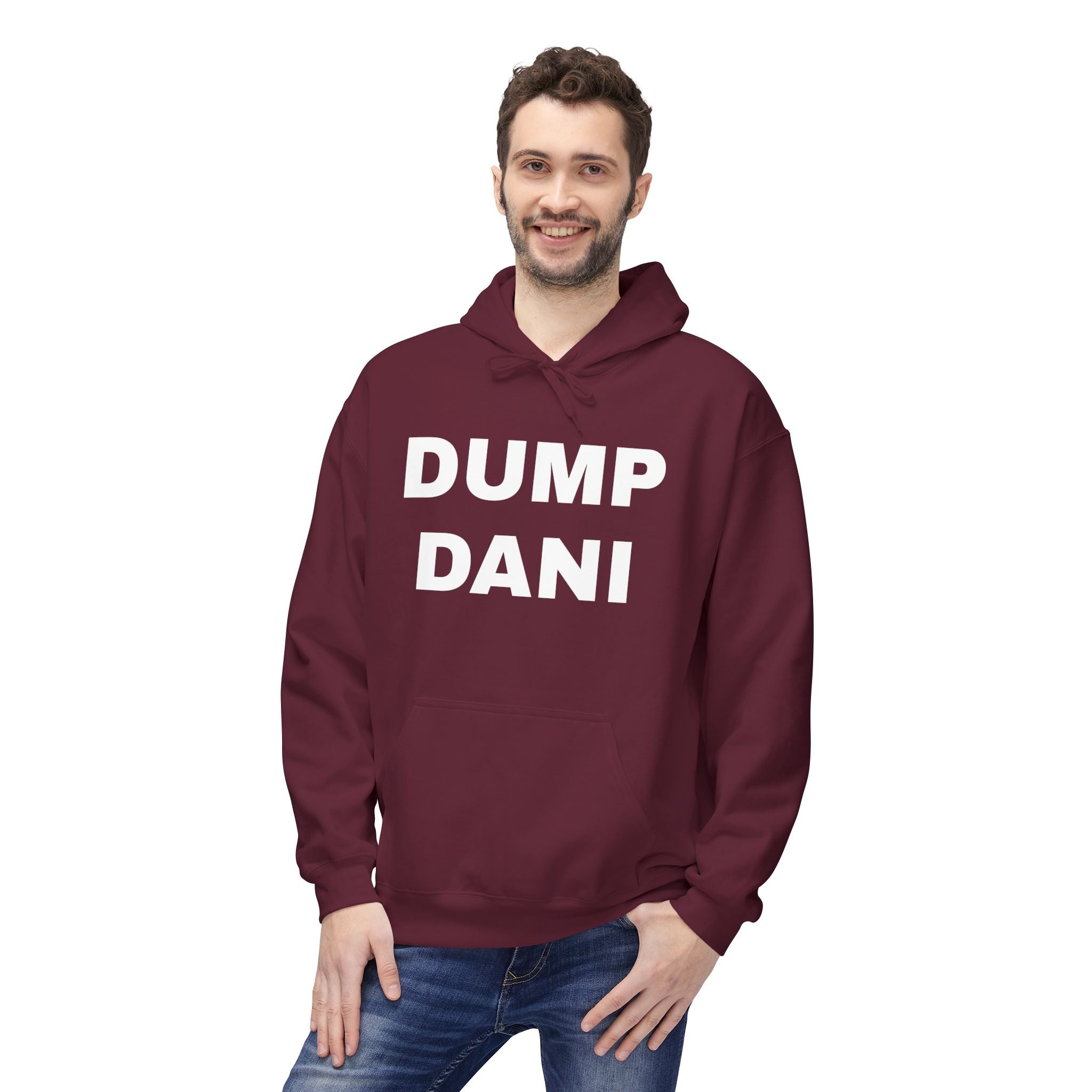Hoodie - "DUMP DANI" Bold Red Graphic Protest Hoodie