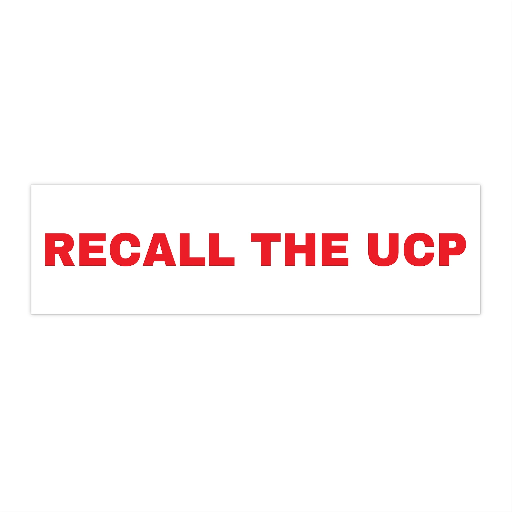 Bumper Sticker — "RECALL THE UCP" Political Protest Sticker