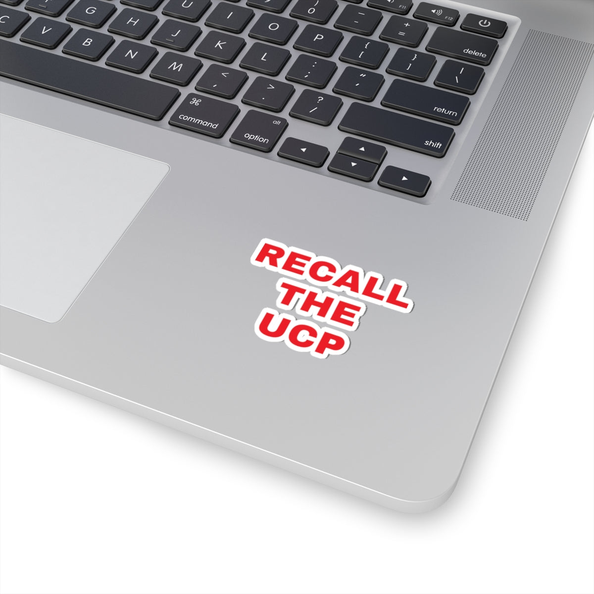 Recall the UCP Political Protest Sticker — Red Bold Lettering